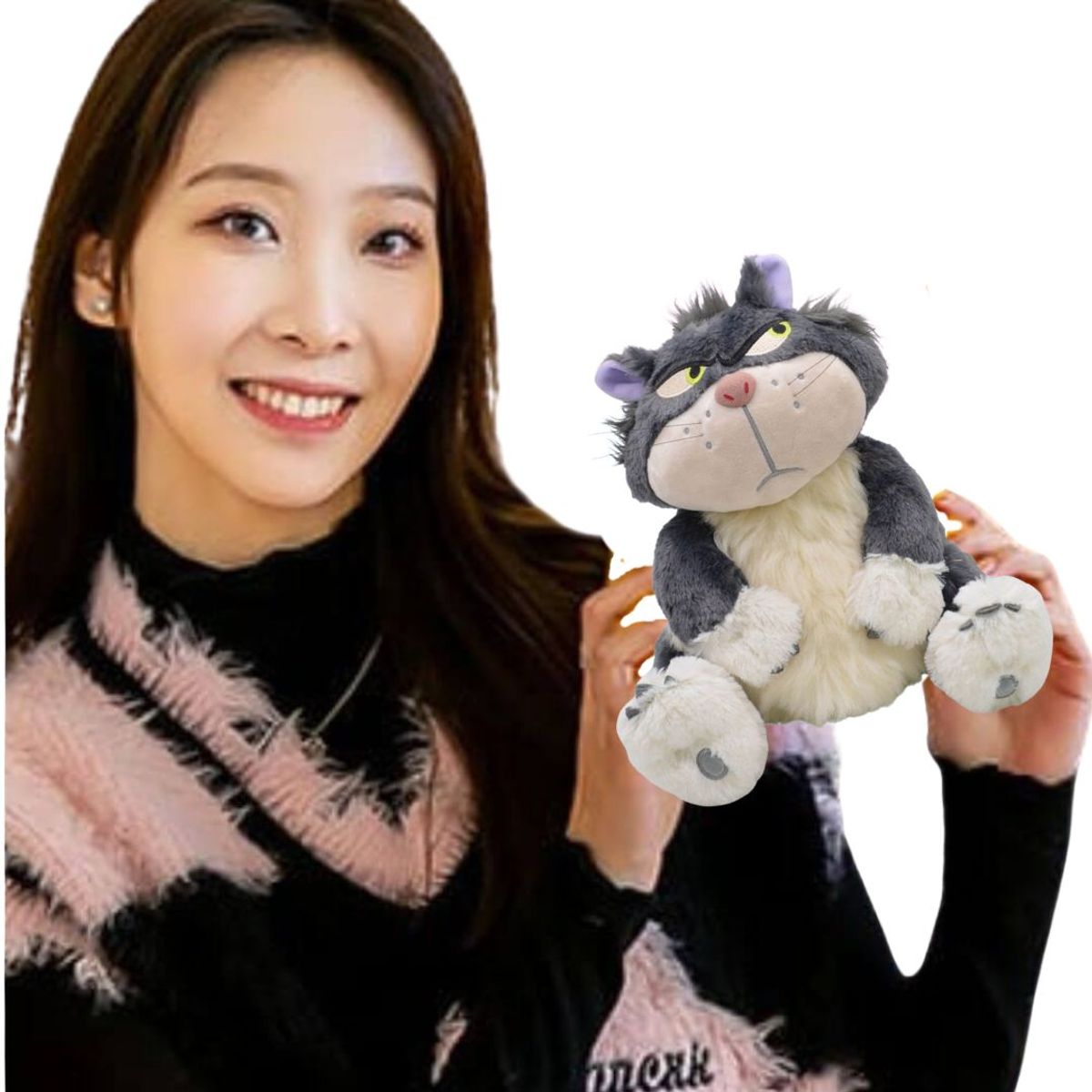 GENERICO - Peluche Gato Lucifer Gruñon Importado - Mide 24 cm alto