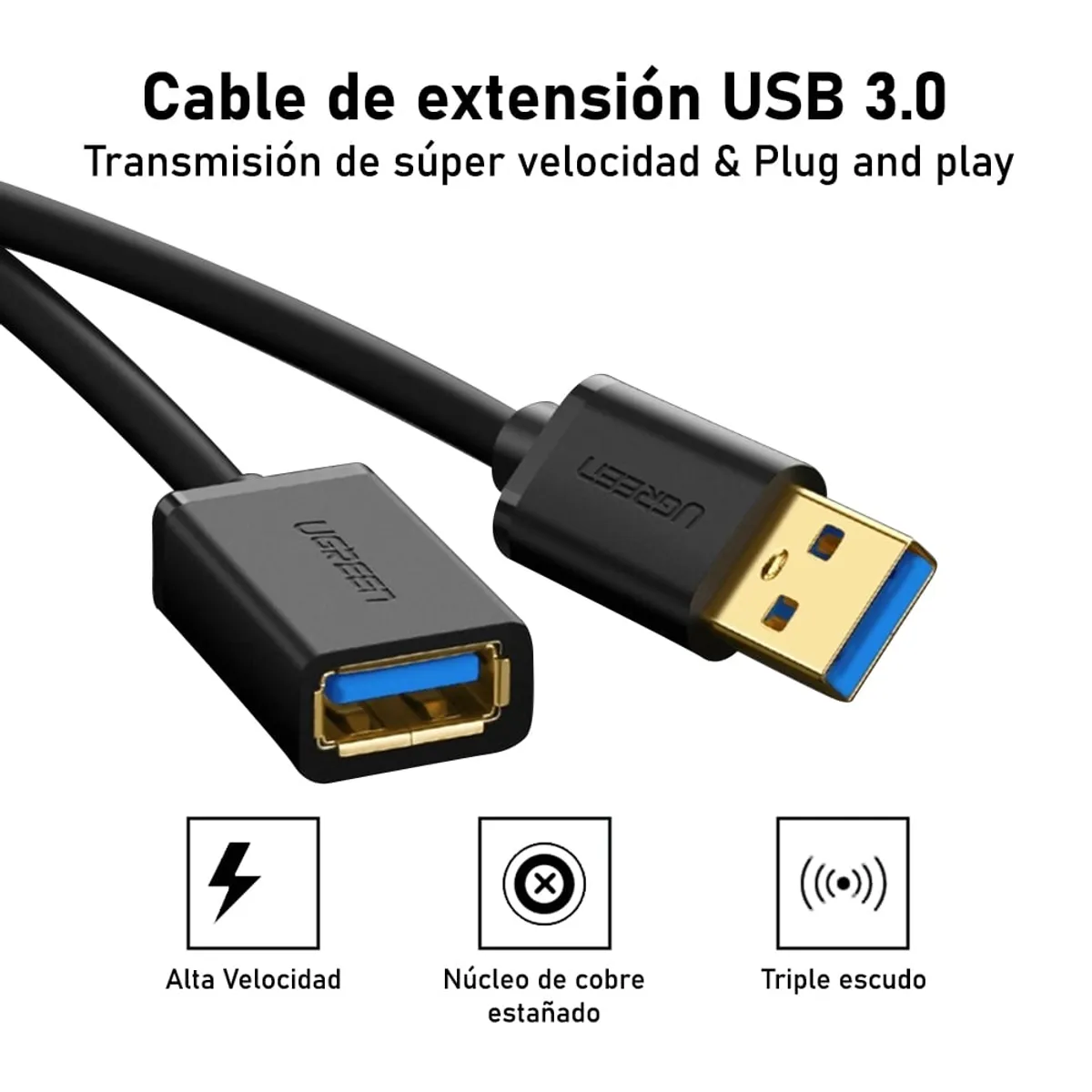 UGREEN - Cable Extension USB 3.0, UGREEN, 5 metros
