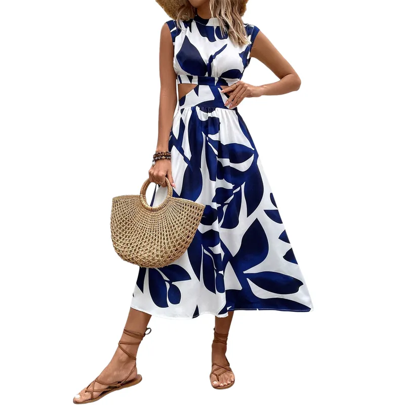 BLWOENS - Vestido casual de para mujeres - Azul