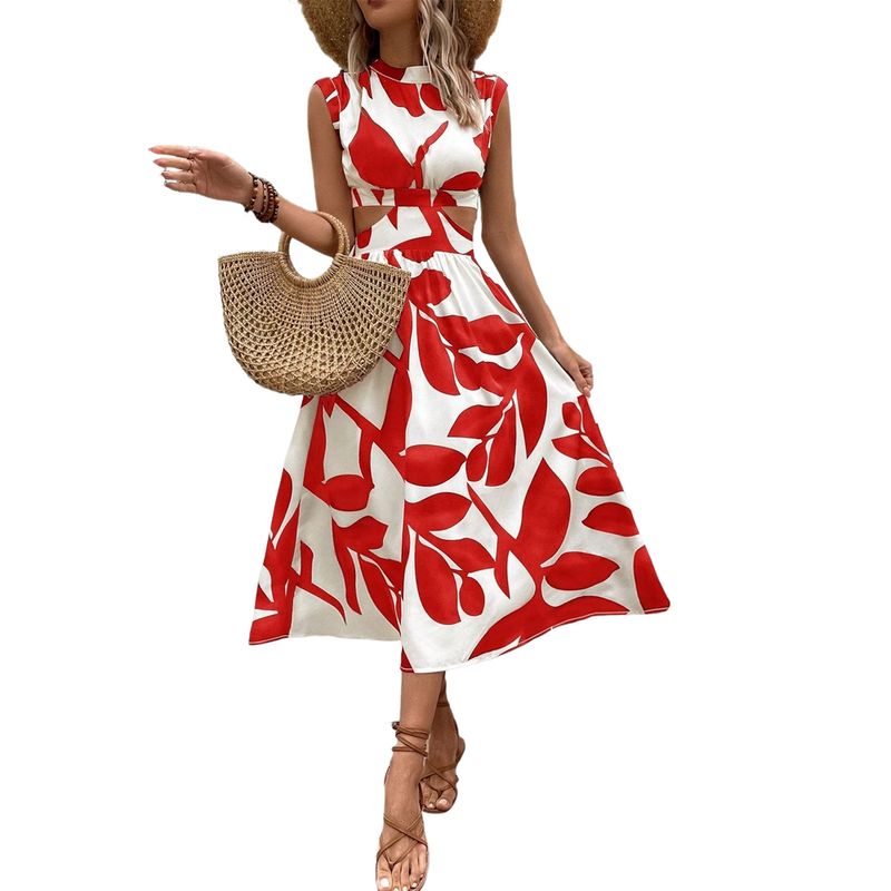 BLWOENS - Vestido casual de para mujeres - Rojo