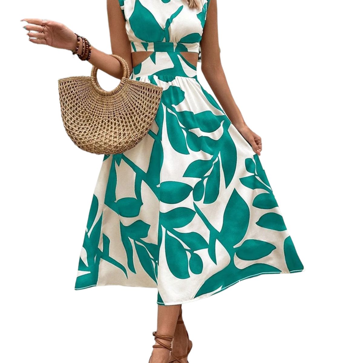 BLWOENS - Vestido casual de para mujeres - Verde