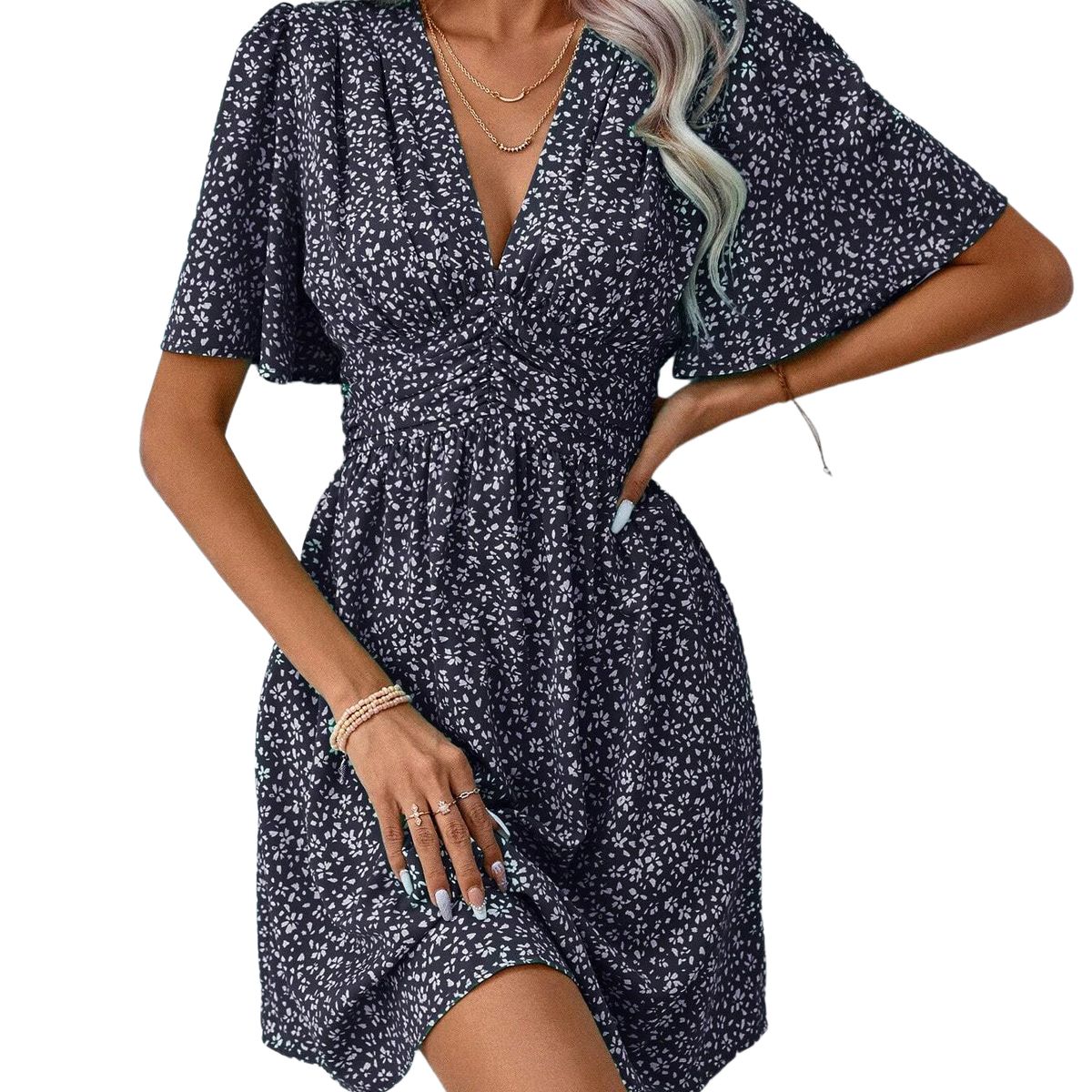 BLWOENS - Vestido casual de para mujeres - Negro