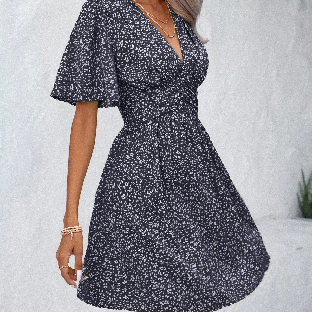 BLWOENS - Vestido casual de para mujeres - Negro