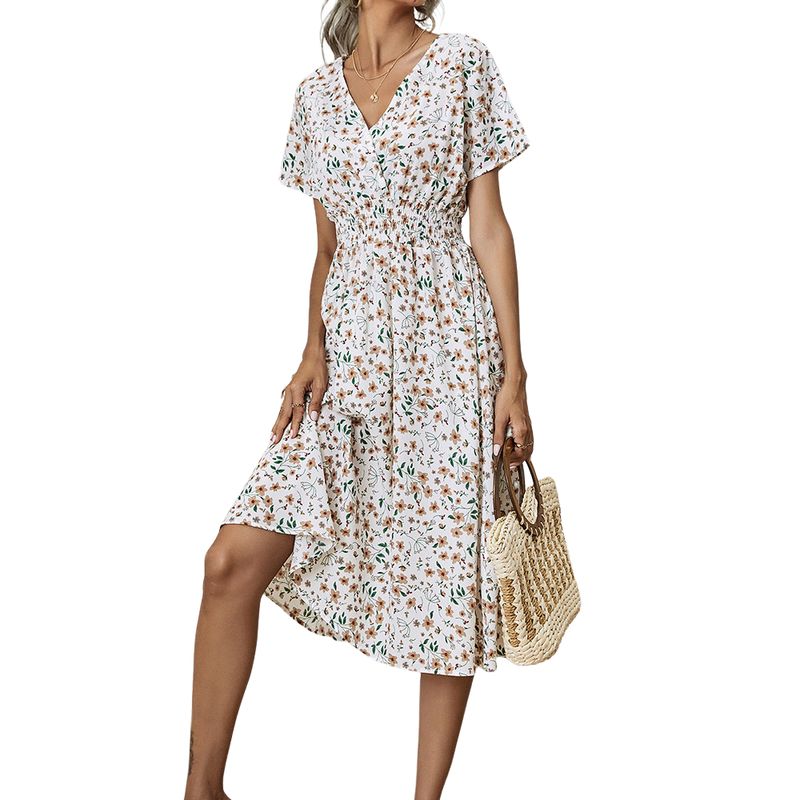 BLWOENS - Vestido casual de para mujeres - Blanco