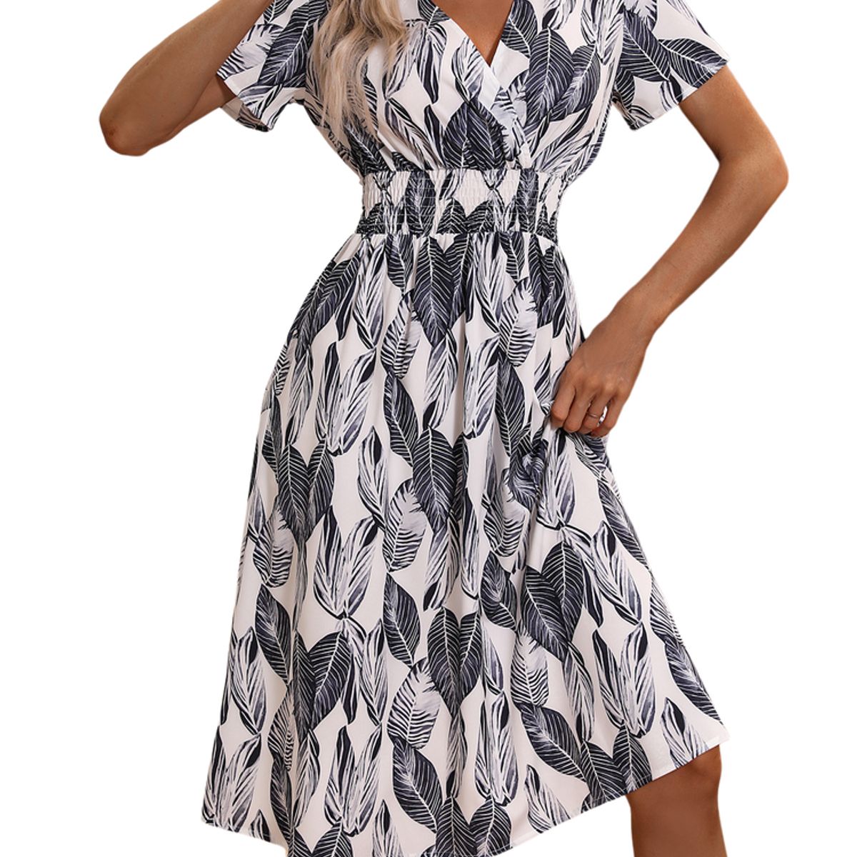 BLWOENS - Vestido casual de para mujeres - Negro