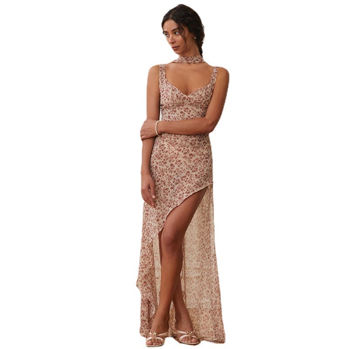 BLWOENS - Vestido casual de para mujeres - Beige