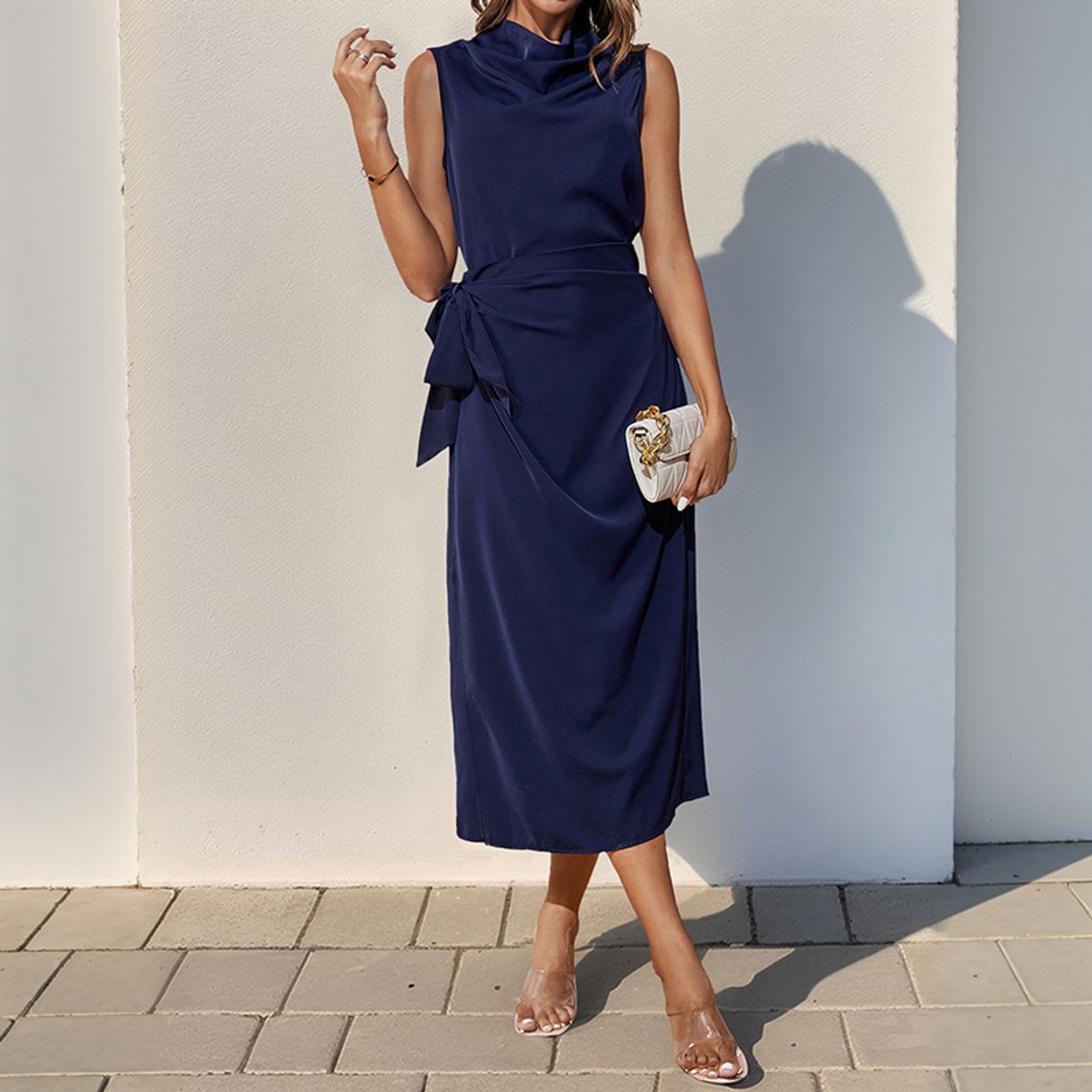 BLWOENS - Vestido casual de para mujeres - Azul