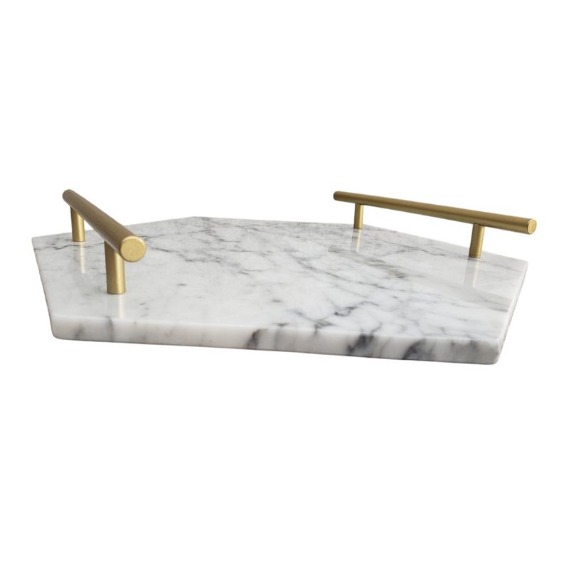 GENERICO - BANDEJA HEXAGONAL DE MARMOL ITALIANO BLANCO CARRARA