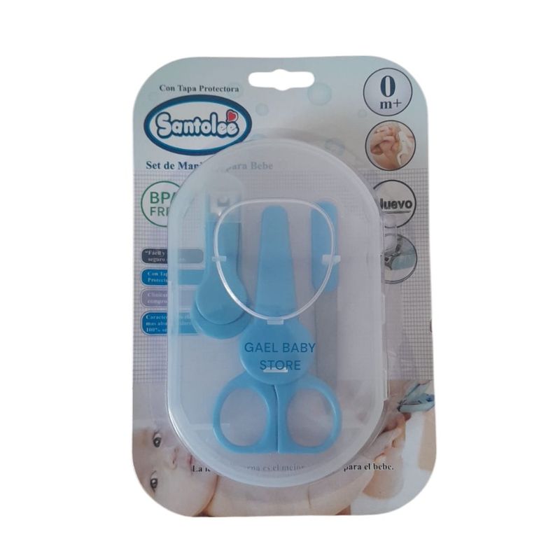 GENERICO - SET DE MANICURE PARA BEBÉ CON TAPA PROTECTORA  AZUL