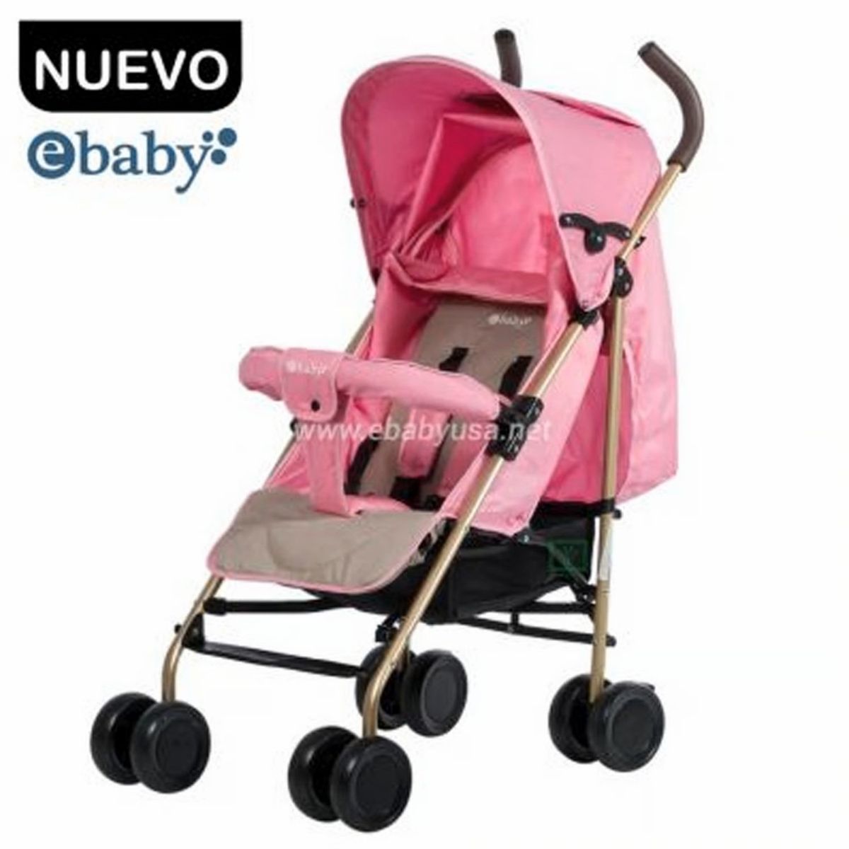 EBABY - Coche Bastón Reclinable Travis 214-3 Rosado