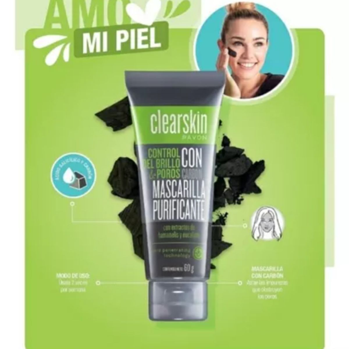 AVON - Mascarilla facial para piel grasa yo acné Avon Clearskin