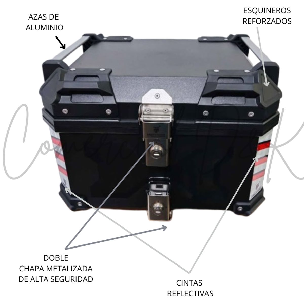 GENERICO - CAJUELA-MALETERO MOTTOPRO 45LITROS MOTO-CICLISMO TOP CASE
