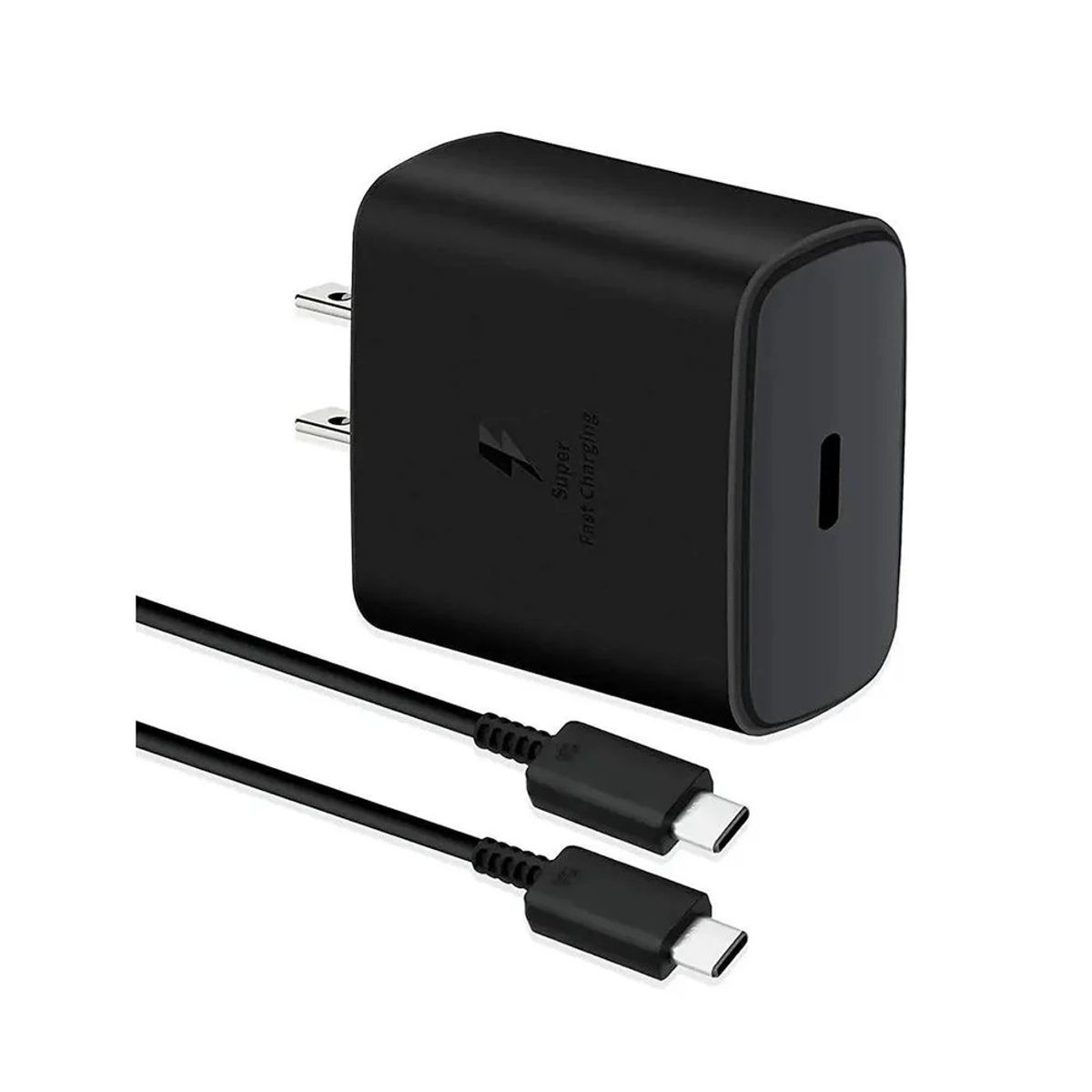 GENERICO - Cargador 45W carga super rapida-Tipo C  Cubo + Cable