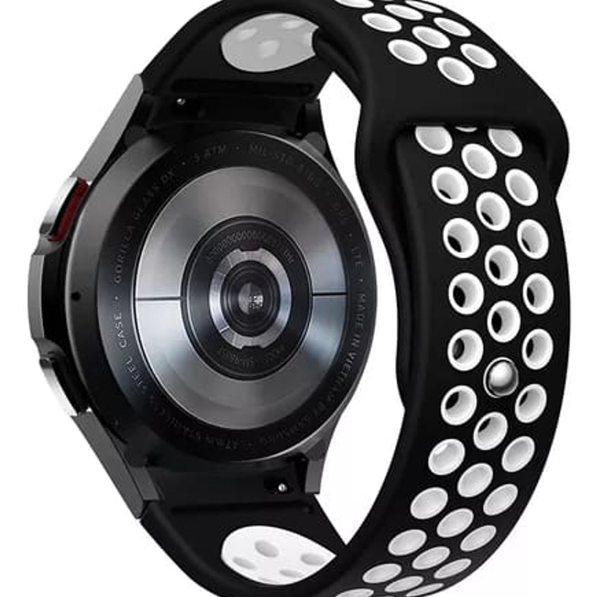 GENERICO - CORREA DE SILICONA SPORT HUAWEI GT2-GT3-GT4-GT5 46 MM-PRO-SE NEGRO+BLANCO