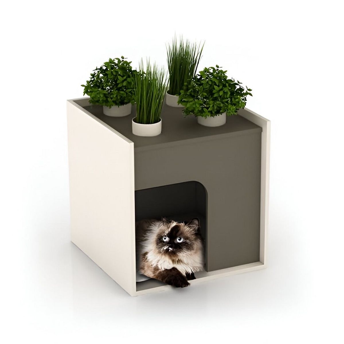 73 EXPERIENCE - Mesa Auxiliar Mascota Quinai -Blanco & Plomo-73 Experience