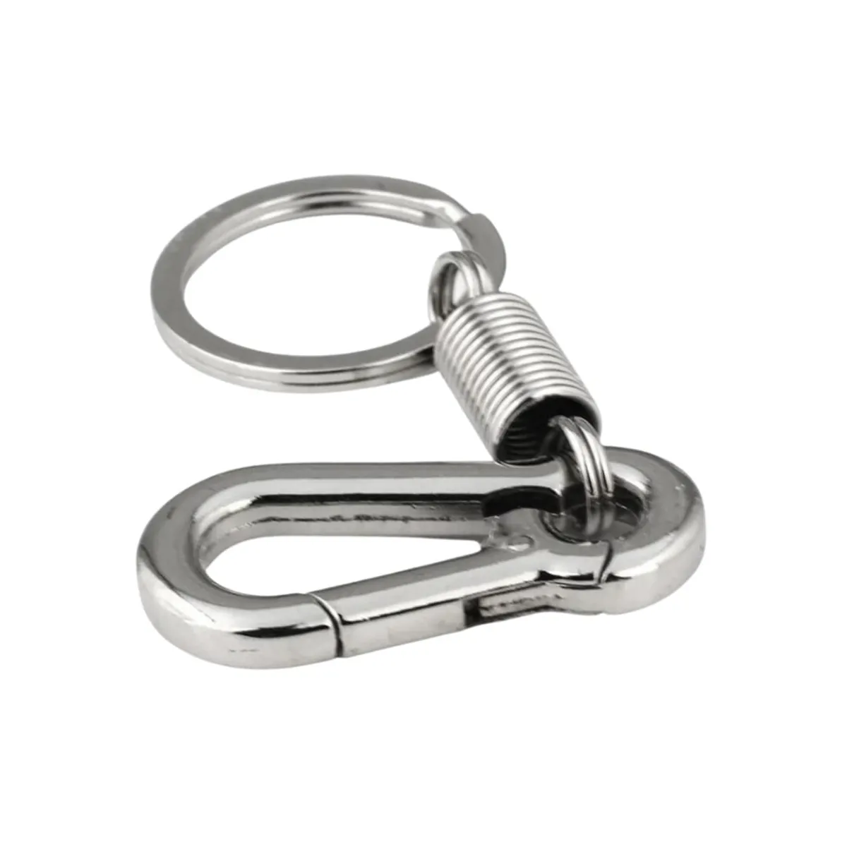 GENERICO - Llavero Resorte Con Gancho 5cm de Acero Inoxidable