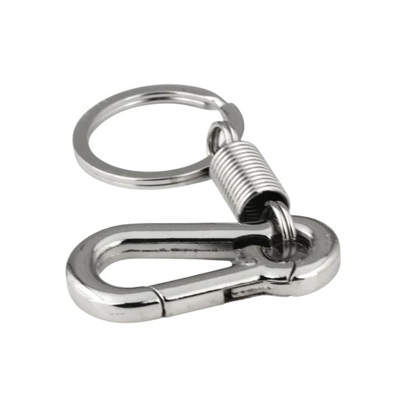 GENERICO - Llavero Resorte Con Gancho 5cm de Acero Inoxidable