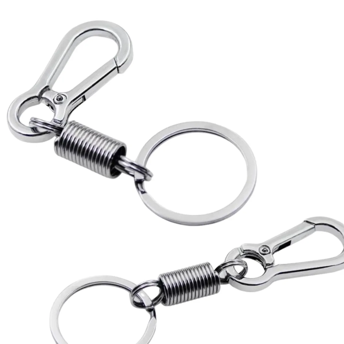 GENERICO - Llavero Resorte Con Gancho 5cm de Acero Inoxidable