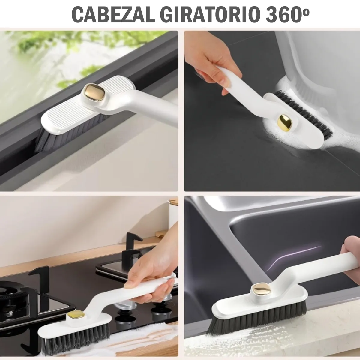 GENERICO - Set x2 Cepillos Pinza Limpieza de Carro Hogar