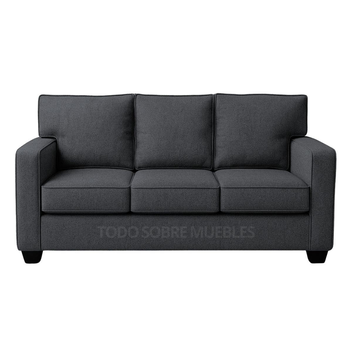 GENERICO - Juego De Sala  Reims 3-2-1 Gris Oscuro + Banqueta de Regalo