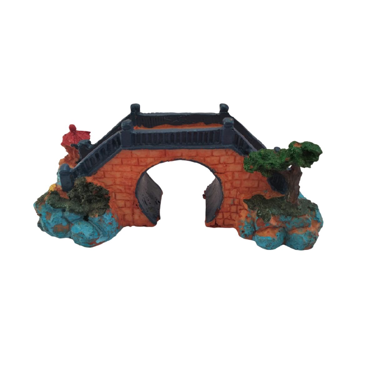 GENERICO - Adorno decorativo resina puente para peceras y acuarios