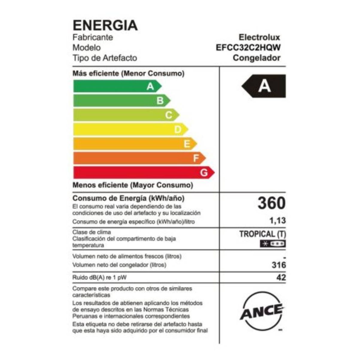 ELECTROLUX - Congelador 316L Electrolux Blanco