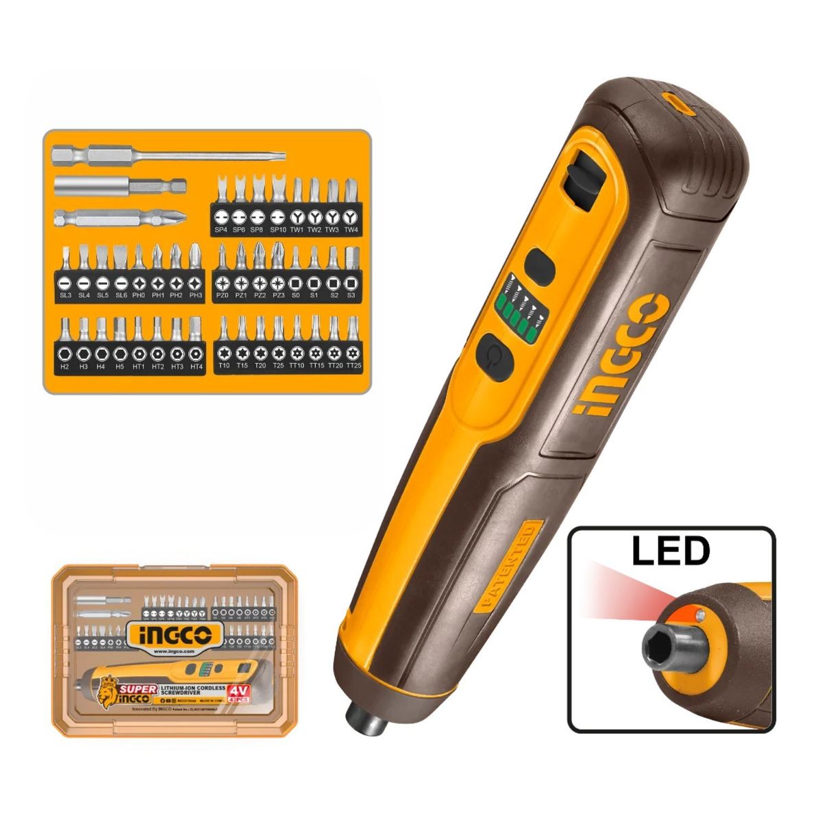 INGCO TOOLS - Destornillador inalambrico 4v 5nm Ingco