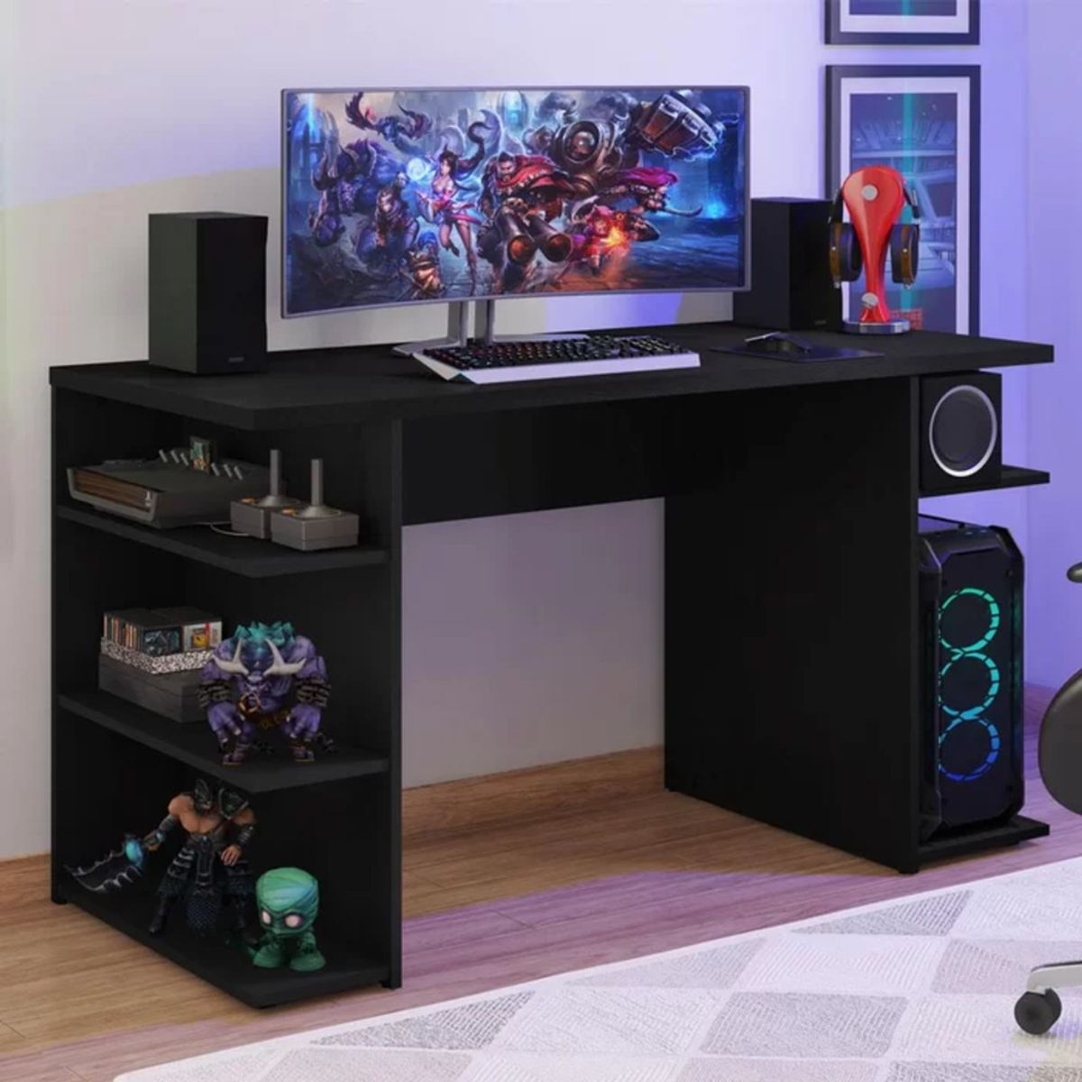 GENERICO - Escritorio Moderno Hamada Negro R&R MUEBLES