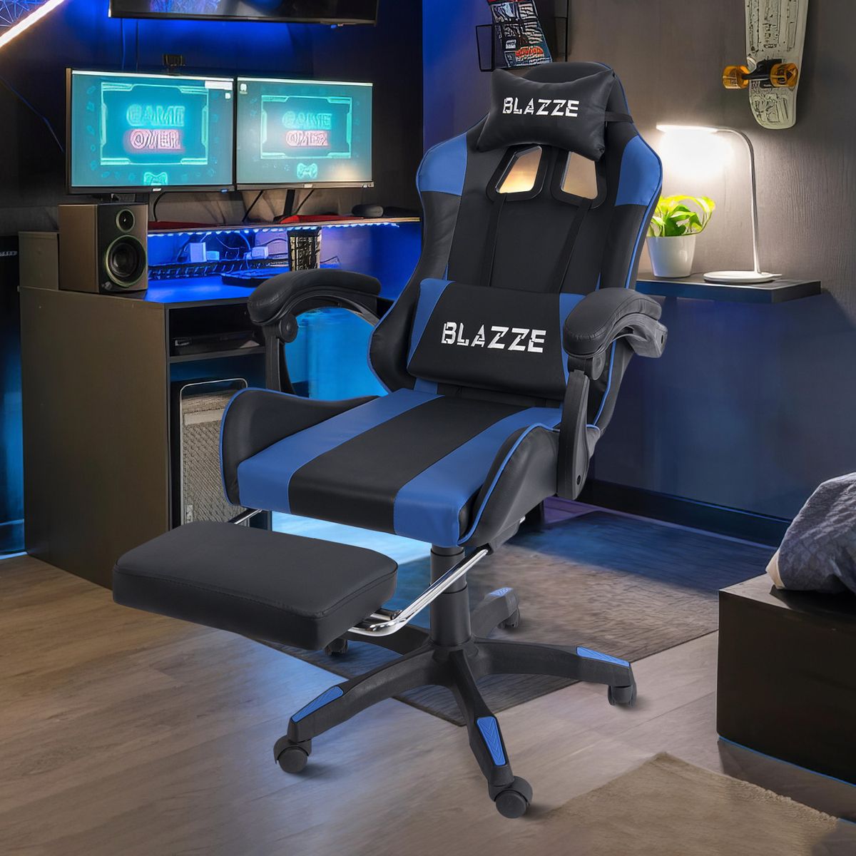 BLAZZE - Silla Gamer Ergonómica Blazze Loot - Azul