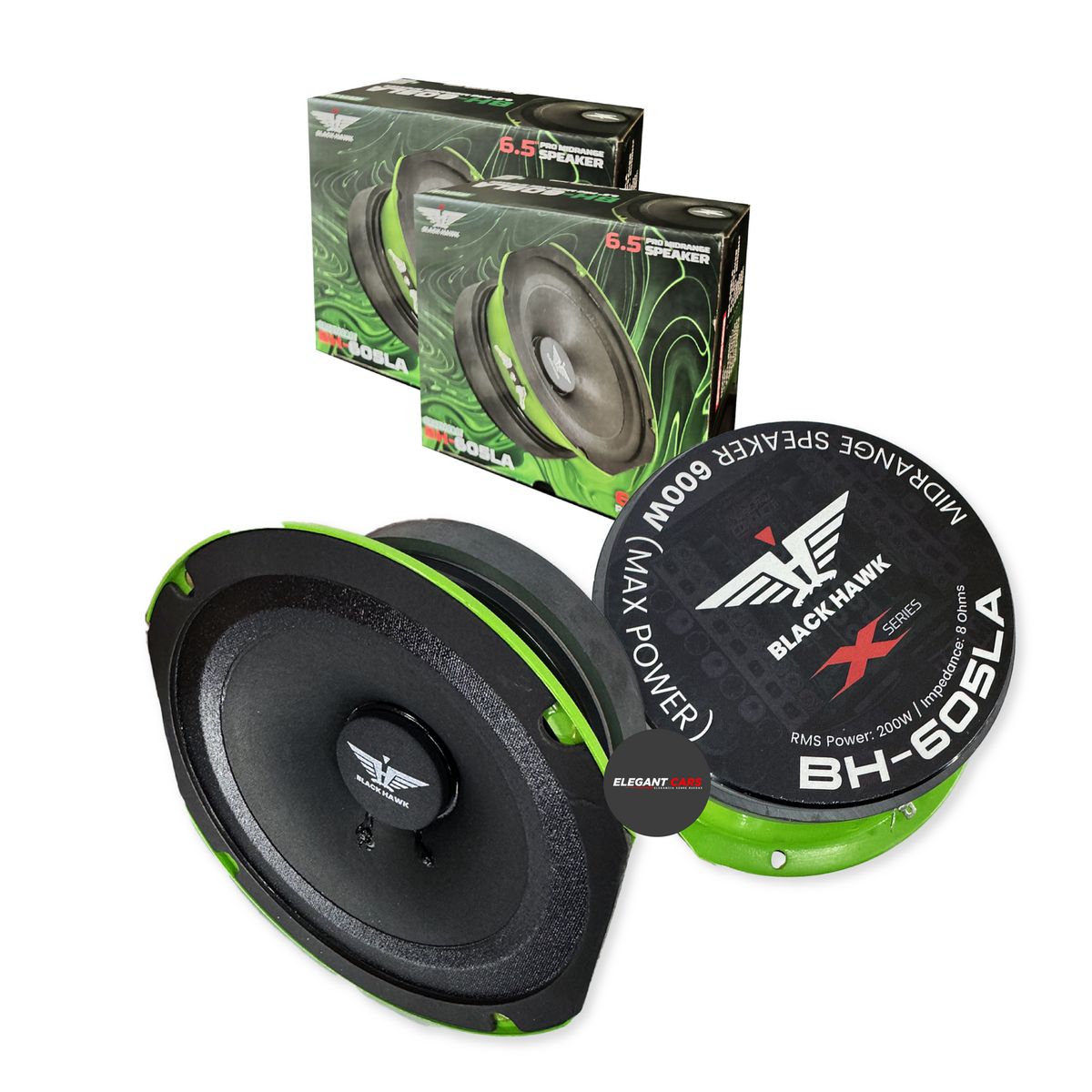 BLACK - Parlantes Medios Black Hawk 65Pulg Comptencia Open Show 600w