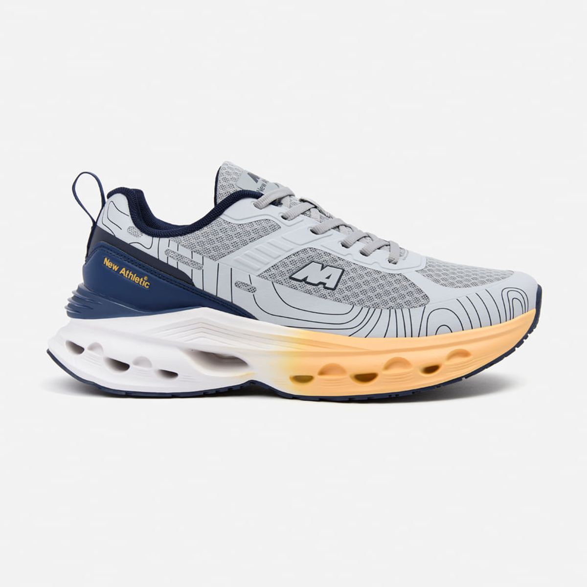 NEW ATHLETIC - Zapatillas New Athletic Running Wind124 Gris Con Azul Oscuro Hombre