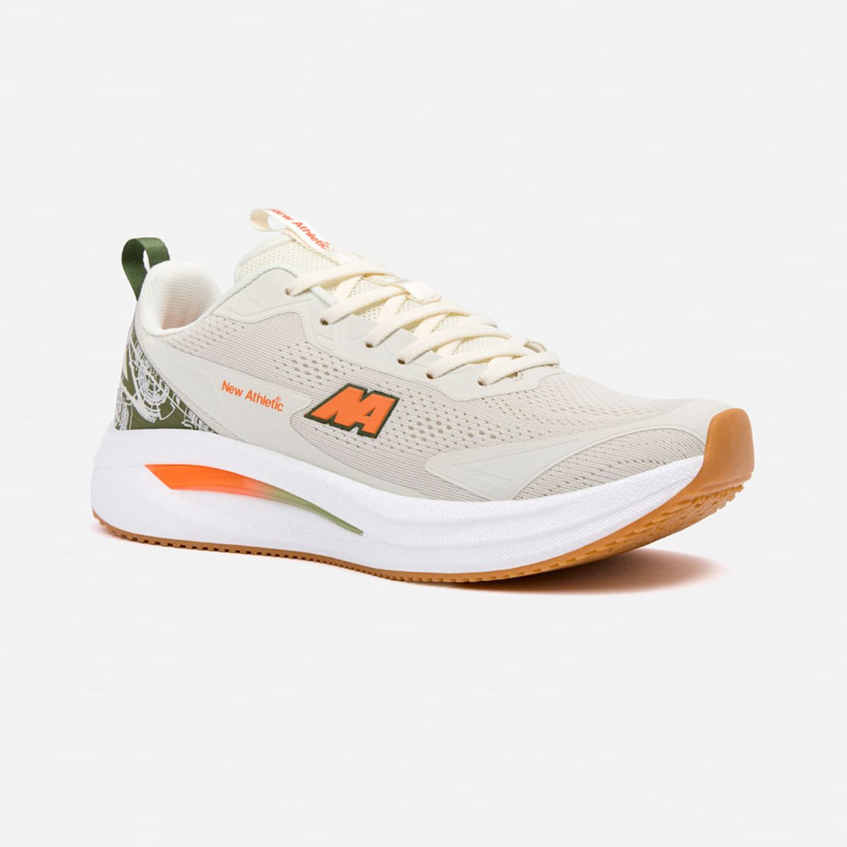 NEW ATHLETIC - Zapatillas New Athletic Running Foam125 Crema Con Verde Militar Hombre