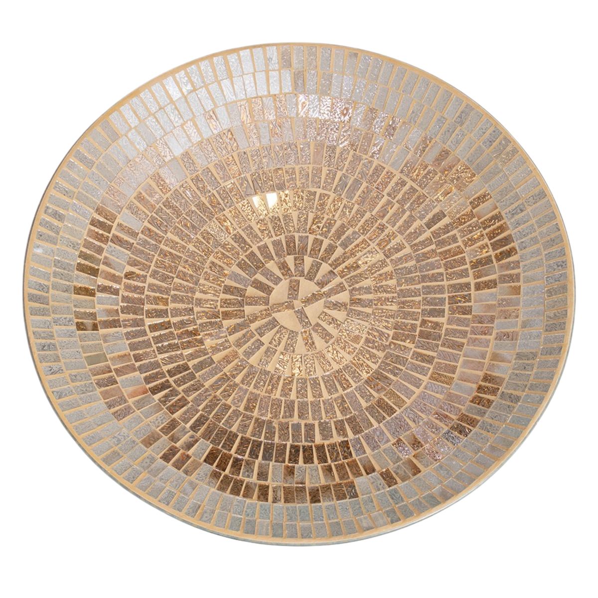 PANADECOR - Centro De Mesa Redondo Panadecor Mosaico Champagne Dorado 40Cm