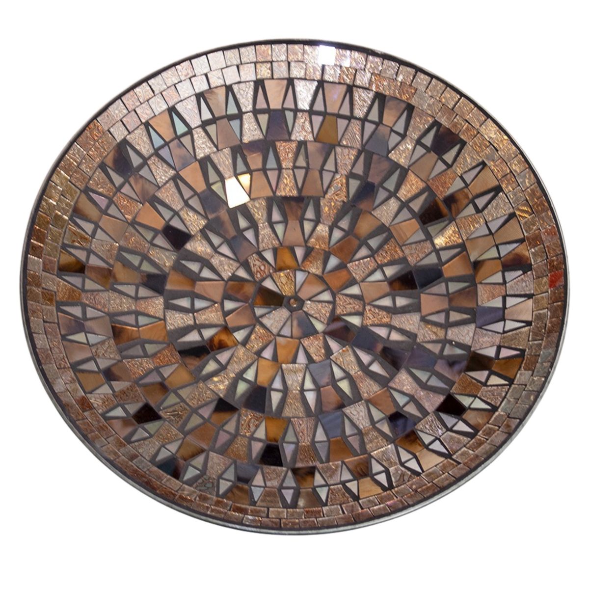 PANADECOR - Centro De Mesa Redondo Panadecor Mosaico Tierra Y Dorado 40Cm