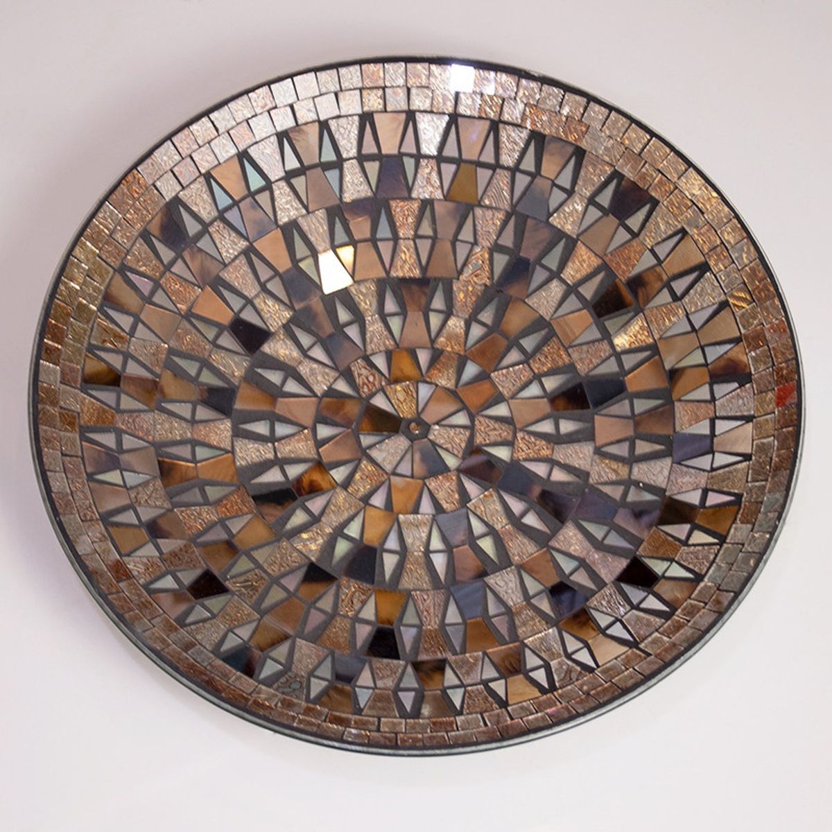 PANADECOR - Centro De Mesa Redondo Panadecor Mosaico Tierra Y Dorado 40Cm