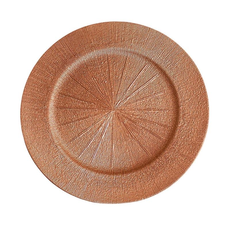 PANADECOR - Plato de Sitio Texturizado con Patrón de Rayos Melón