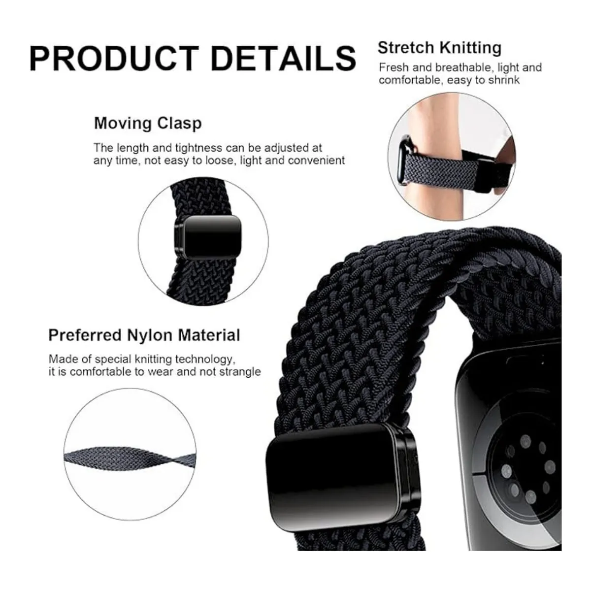 GENERICO - CORREA IMANTADA NYLON WATCH DE 38-40-41 mm y 42 mm SERIE 10 BEIGE