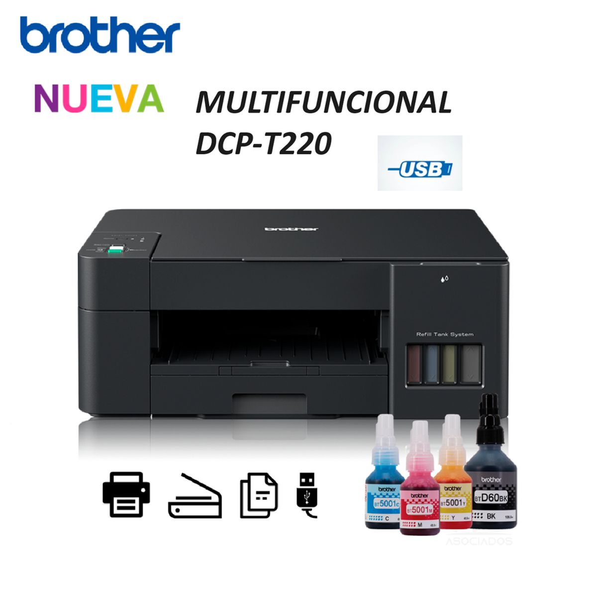 BROTHER - IMPRESORA MULTIFUNCIONAL BROTHER INKBENEFIT TANK DCP-T220