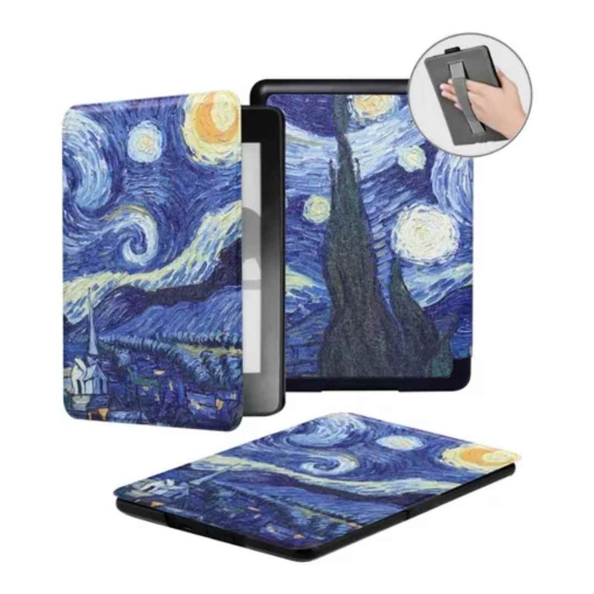 GENERICO - Funda case c/sujetador para amazon Kindle 11 GEN 6 2022-2024 6PULG NOCHE ESTRELLADA
