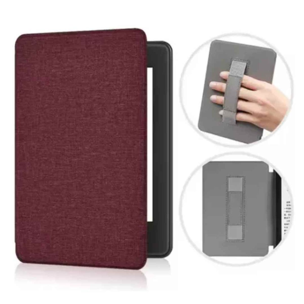 GENERICO - Funda case c/sujetador para amazon Kindle 11 GEN 2022-2024 6PULG ROJO VINO