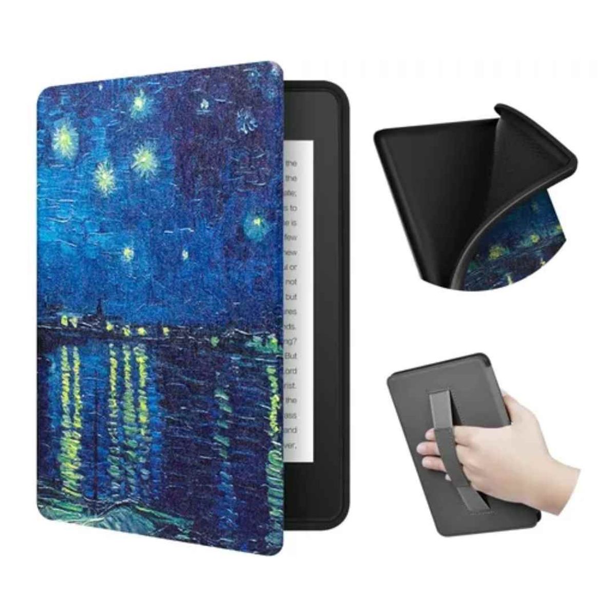 GENERICO - Funda case c/sujetador para amazon Kindle 11 GEN 6 PULG 2022-2024 NOCHE ESTRELLADA
