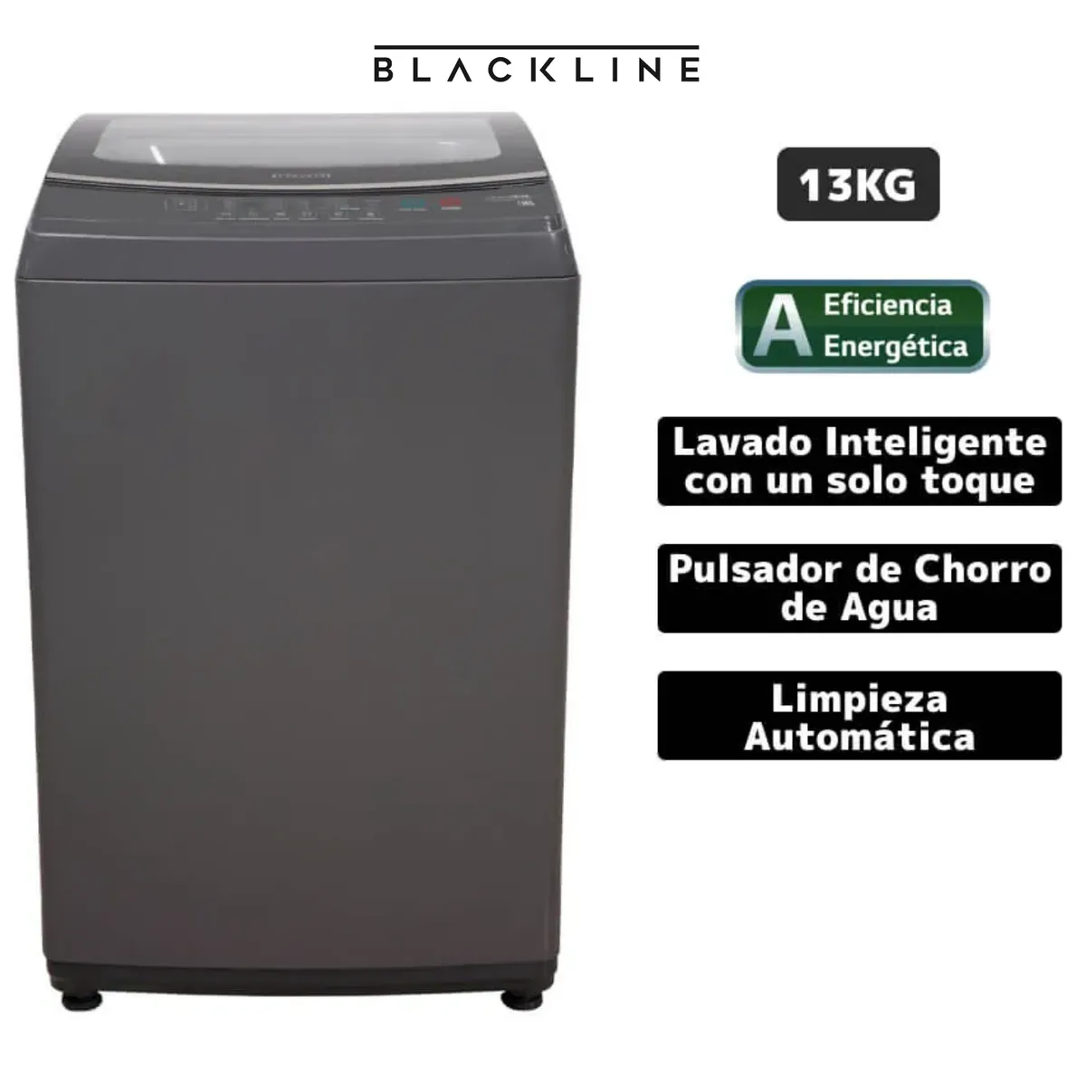 BLACKLINE - Lavadora BLACKLINE Carga Superior 13kg SPBL13NTL Gris Oscuro