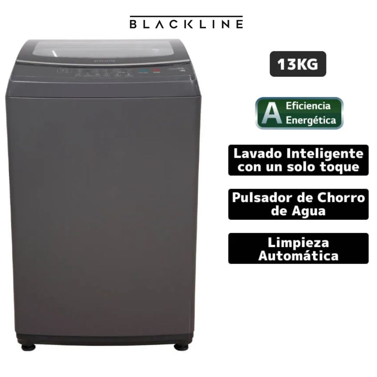 BLACKLINE - Lavadora BLACKLINE Carga Superior 13kg SPBL13NTL Gris Oscuro
