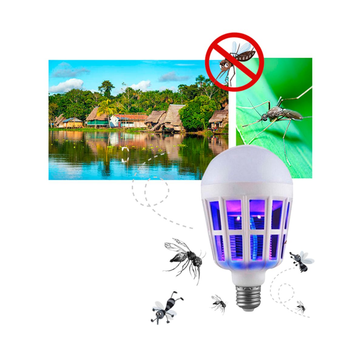 GENERICO - FOCOS Pack 2 unds  Mata Zancudos Mosquitos etc