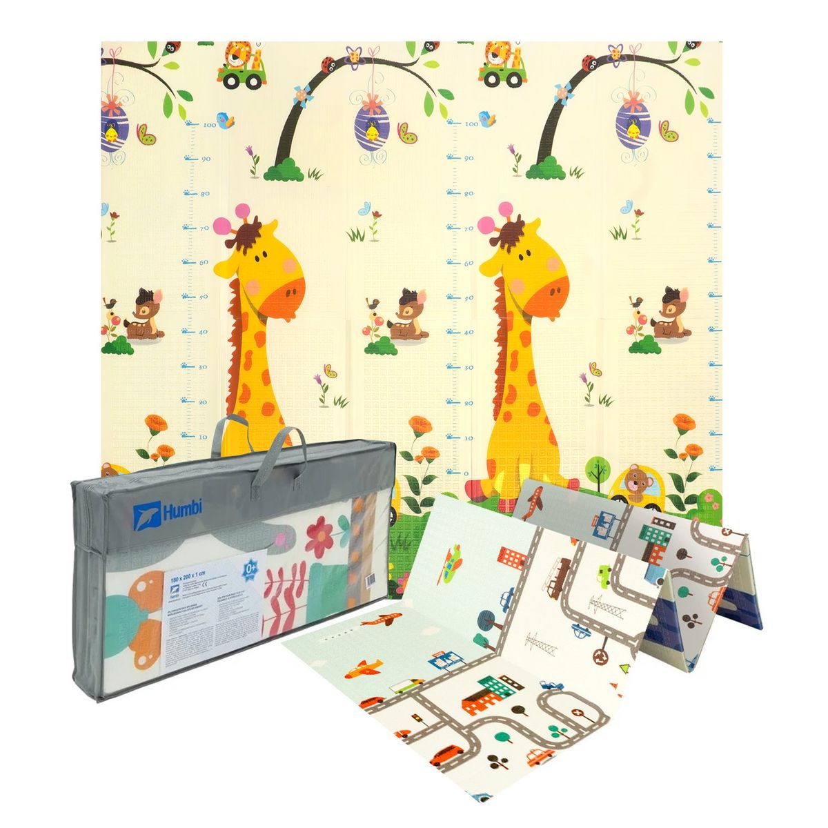 GENERICO - Piso Plegable Antigolpe Para Bebé 180x200cm 8mm Reversible P