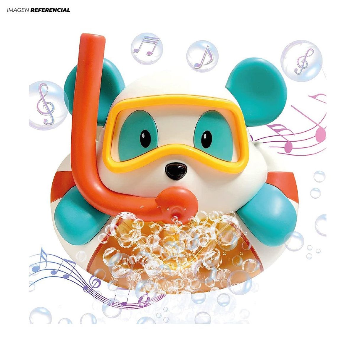 GENERICO - Juguete de Baño Osito Buceador Lanza Burbujas para niños