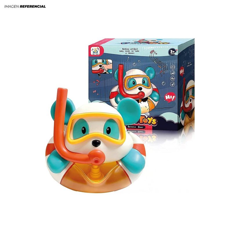 GENERICO - Juguete de Baño Osito Buceador Lanza Burbujas para niños