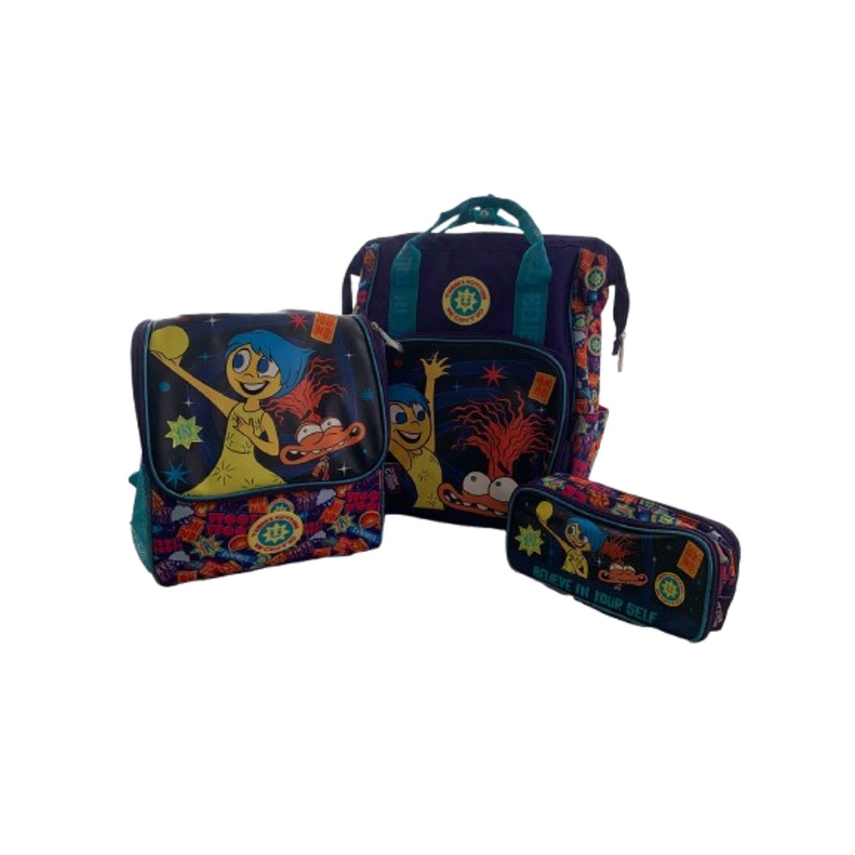 DISNEY - PACK DE MOCHILA  LONCHERA Y CARTUCHERA INTENSAMENTE