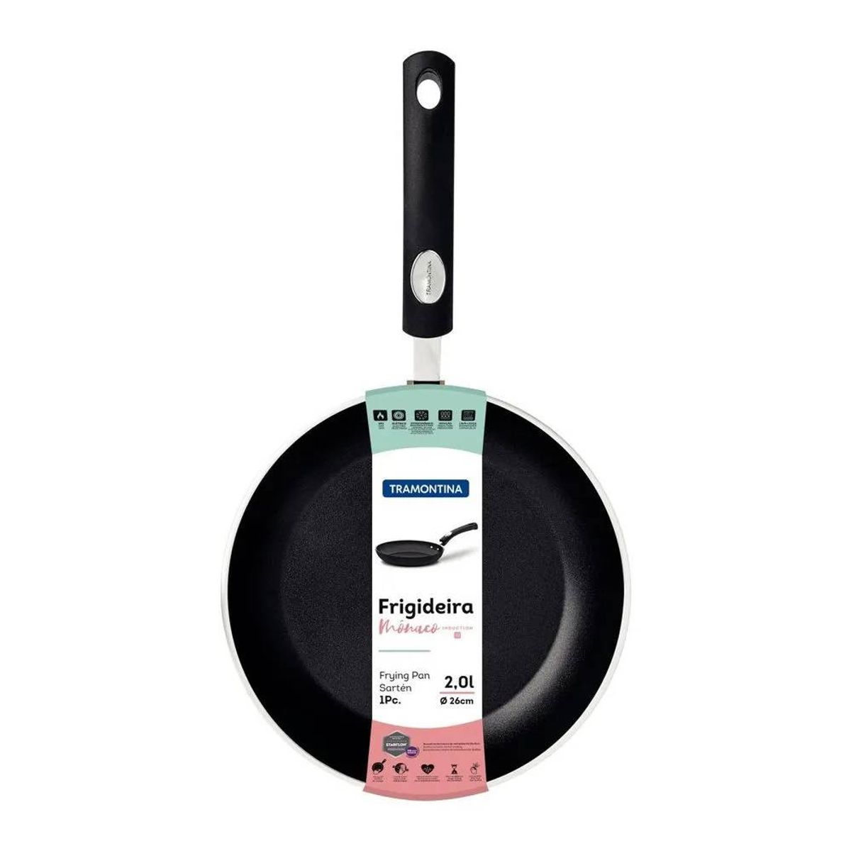 TRAMONTINA - Sarten 26 Cm Monaco Induction Negro  28700/026 Tramontina