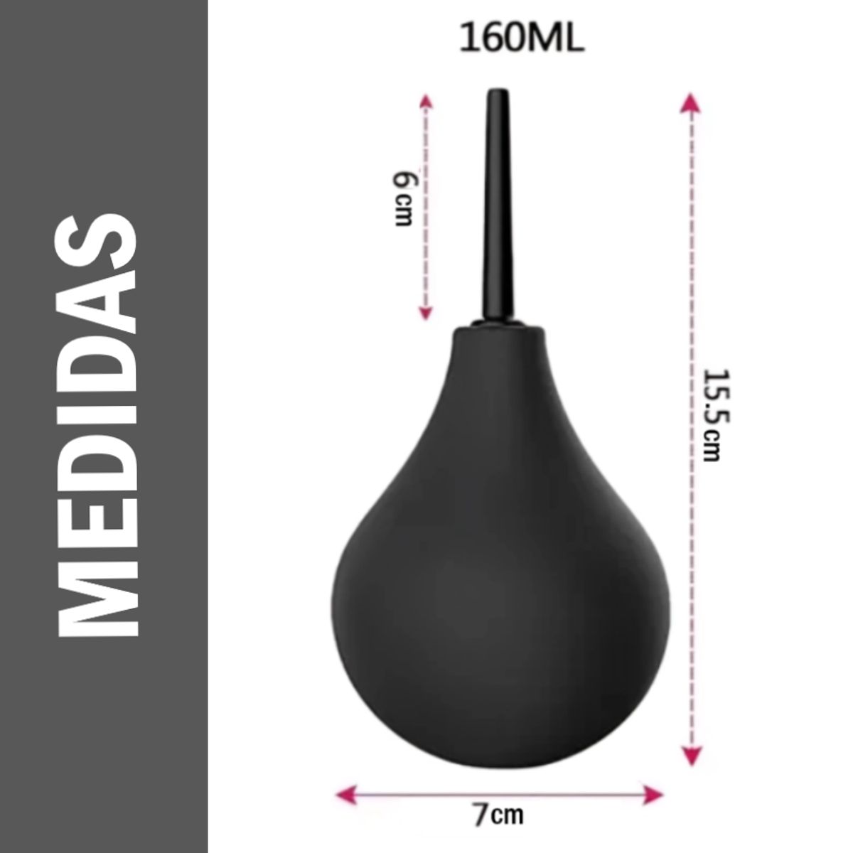 GENERICO - Pera Enema Ducha Intima De Limpieza Personal - 160ml